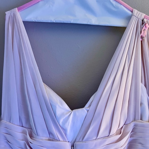 Azazie Blush Pink Chiffon Plus Size Bridesmaid Dress - Picture 8 of 10